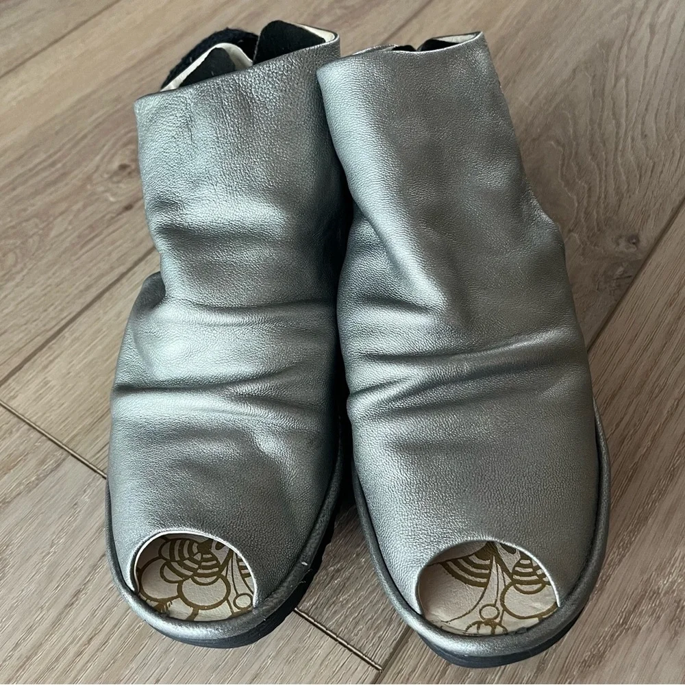 Fly London Yemma Leather Open Toe Bootie